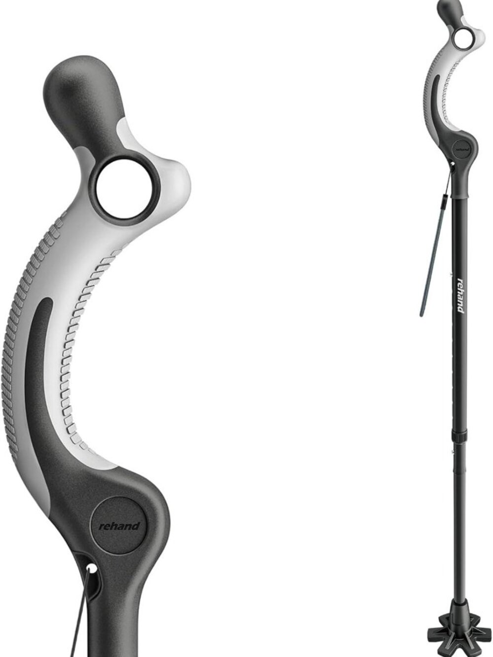 Adjustable Walking Cane for Seniors - Ergonomic Grip, 10 Height Settings, 350lbs